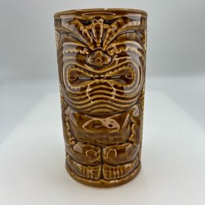 Germaine's Luau Hawaii Brown Tiki Mug Hawaiian Polynesian KC 2010 Drink Cup 6”